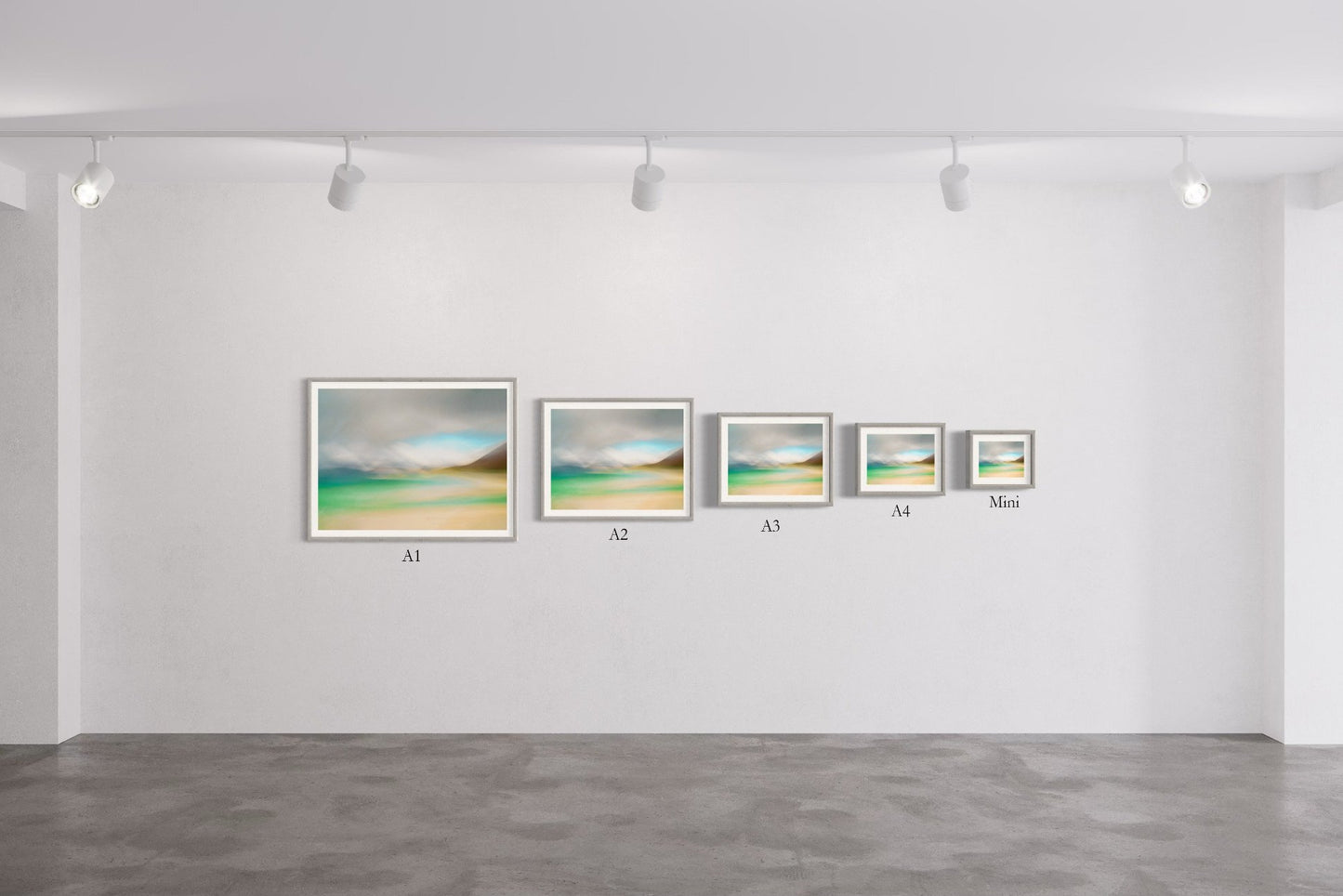 five sizes of standard format prints