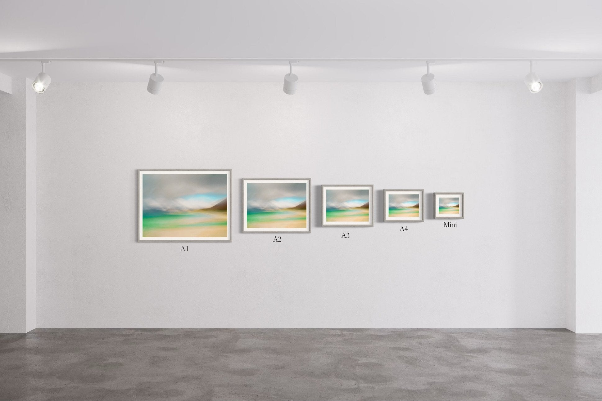 five sizes of standard format prints