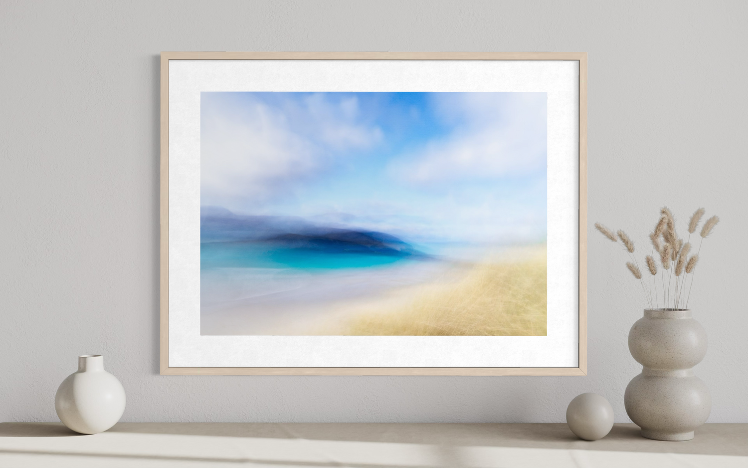 aqua blue landscape beach art balnakeil beach