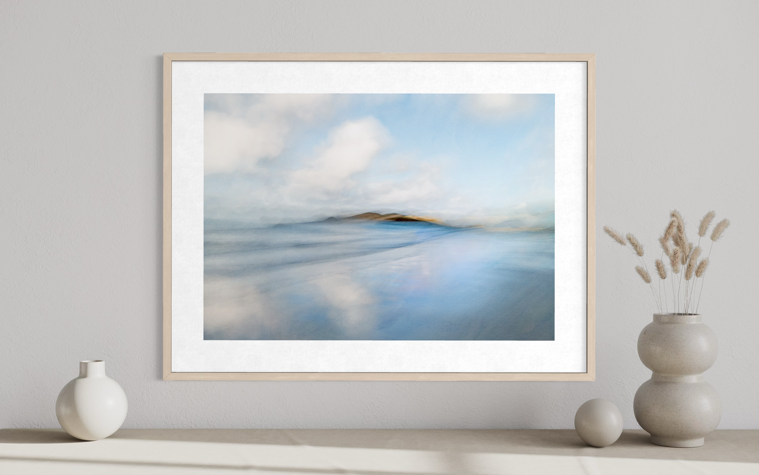 coastal cloud reflections dreamy seascape art