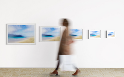 five different sizes of modern seascape art prints
