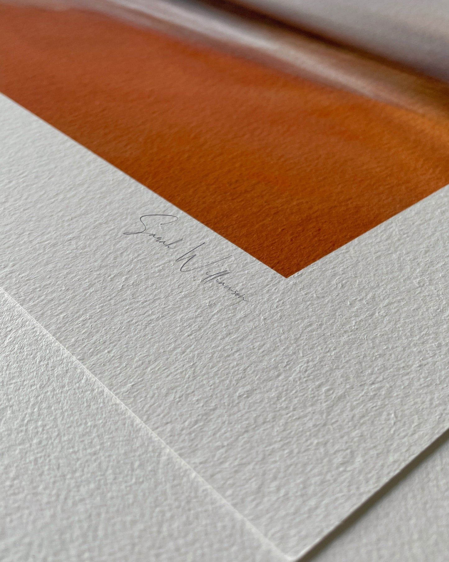 Close-up of a corner of a signed limited edition print