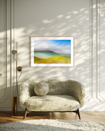 statement coastal wall art in vibrant restorative colours