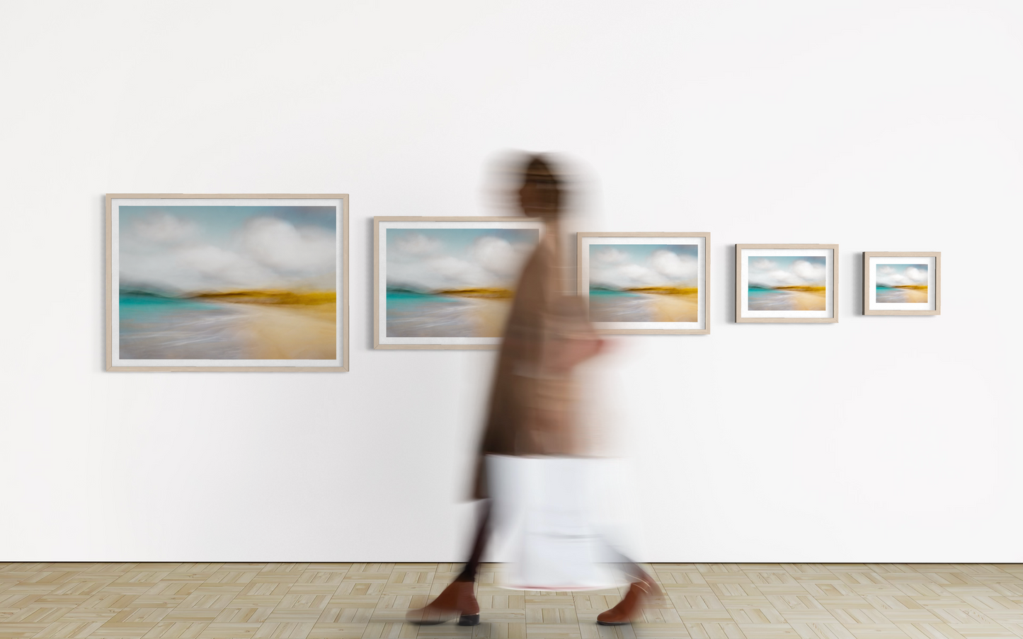 art gallery style images of the coast o a modern home