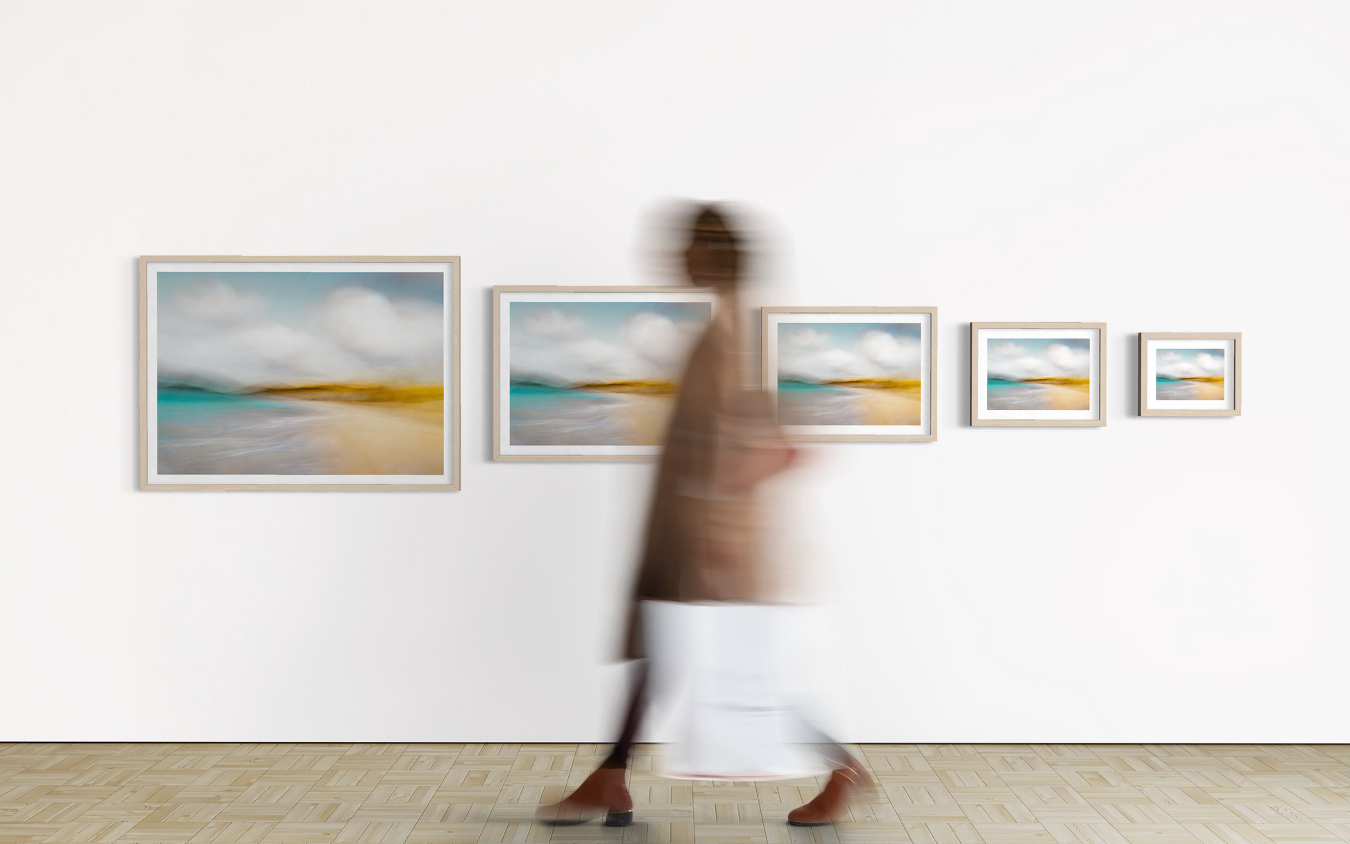 art gallery style images of the coast o a modern home