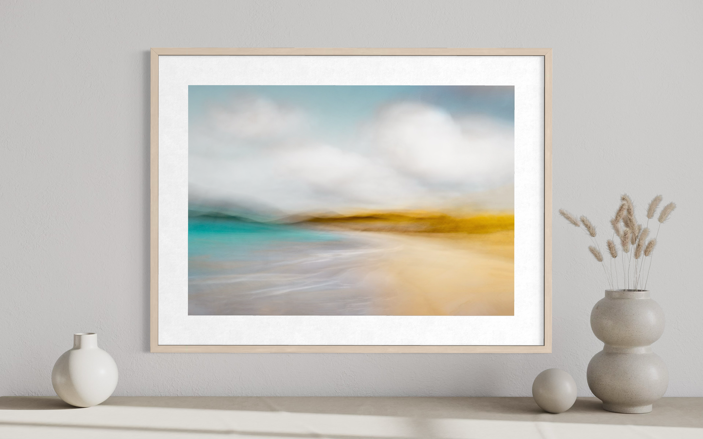collectable coastal art prints of a remote scottish beach